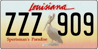 LA license plate ZZZ909