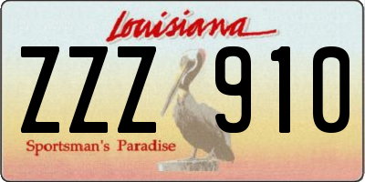 LA license plate ZZZ910