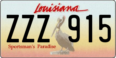 LA license plate ZZZ915