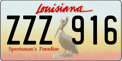 LA license plate ZZZ916