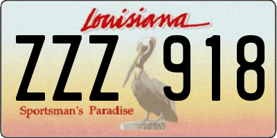 LA license plate ZZZ918