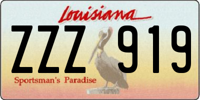 LA license plate ZZZ919