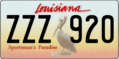 LA license plate ZZZ920