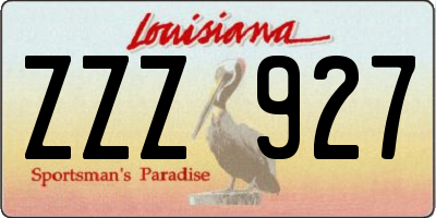 LA license plate ZZZ927