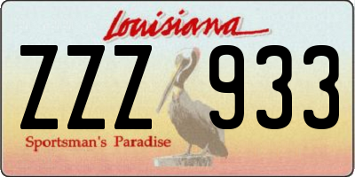 LA license plate ZZZ933
