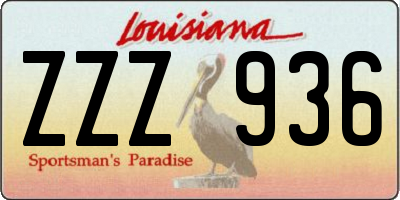 LA license plate ZZZ936