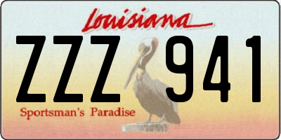 LA license plate ZZZ941