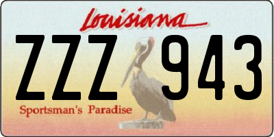 LA license plate ZZZ943