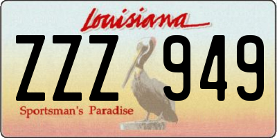 LA license plate ZZZ949