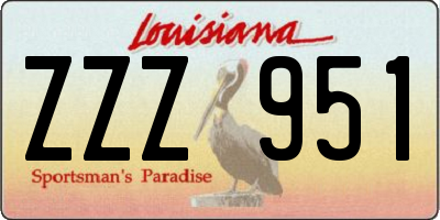 LA license plate ZZZ951