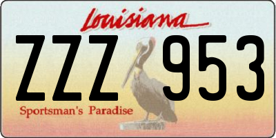 LA license plate ZZZ953
