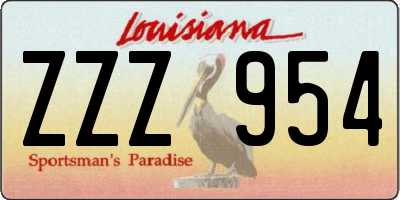LA license plate ZZZ954
