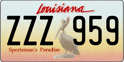 LA license plate ZZZ959