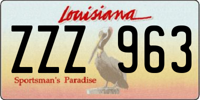 LA license plate ZZZ963