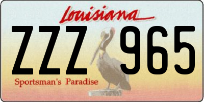 LA license plate ZZZ965