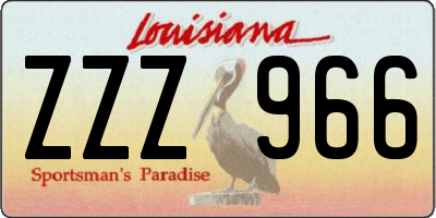 LA license plate ZZZ966
