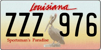 LA license plate ZZZ976