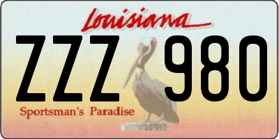 LA license plate ZZZ980