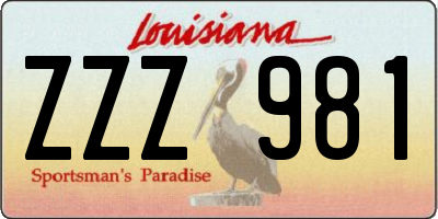LA license plate ZZZ981