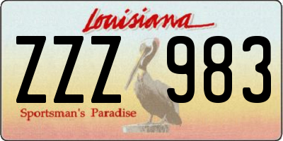 LA license plate ZZZ983
