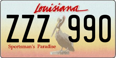 LA license plate ZZZ990