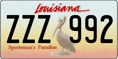 LA license plate ZZZ992
