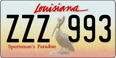 LA license plate ZZZ993