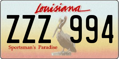 LA license plate ZZZ994
