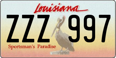LA license plate ZZZ997