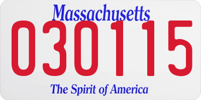 MA license plate 030115