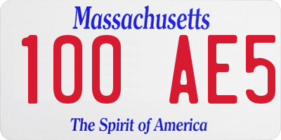 MA license plate 100AE5