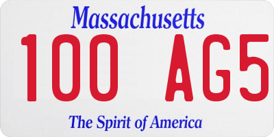 MA license plate 100AG5