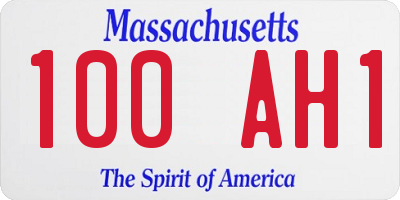 MA license plate 100AH1