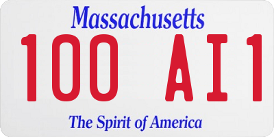 MA license plate 100AI1