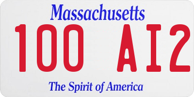 MA license plate 100AI2