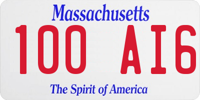 MA license plate 100AI6