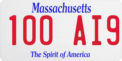 MA license plate 100AI9