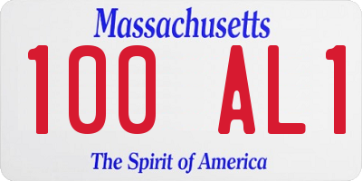 MA license plate 100AL1