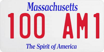 MA license plate 100AM1