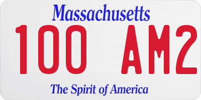 MA license plate 100AM2