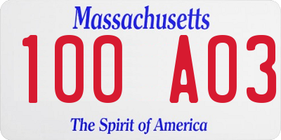 MA license plate 100AO3