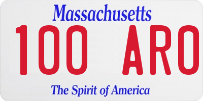 MA license plate 100AR0