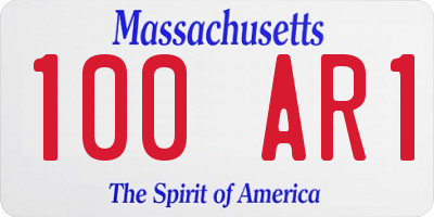 MA license plate 100AR1