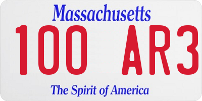 MA license plate 100AR3