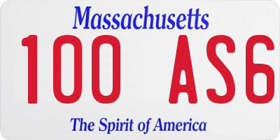 MA license plate 100AS6