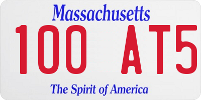 MA license plate 100AT5