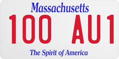 MA license plate 100AU1