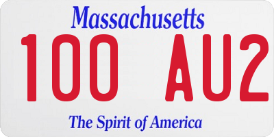 MA license plate 100AU2