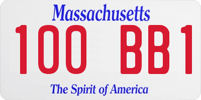 MA license plate 100BB1