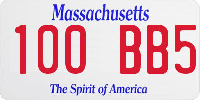 MA license plate 100BB5